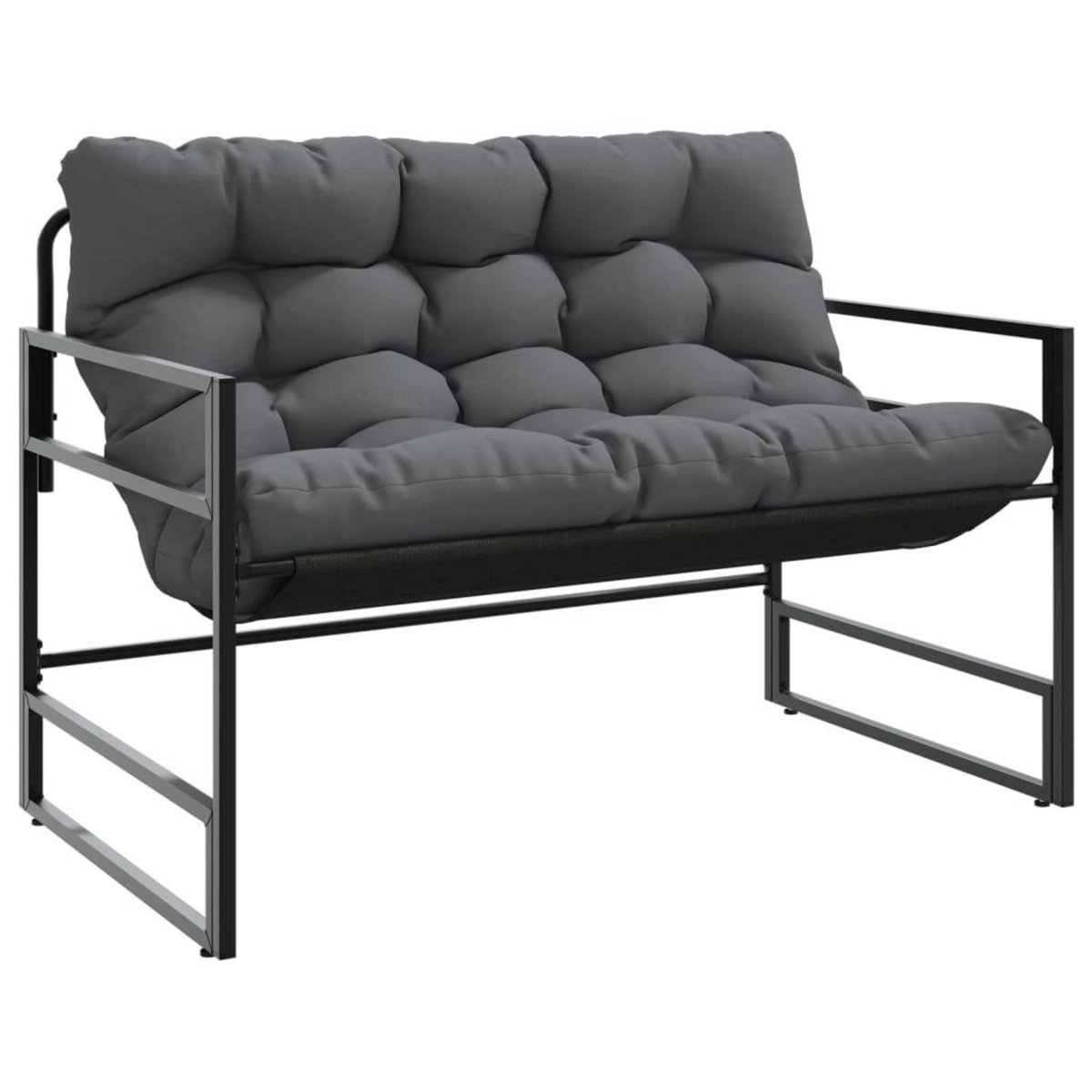 VIDAXL Banc de jardin avec coussin anthracite 113 cm acier