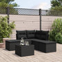 Voir la diapositive 1 : VIDAXL Salon de jardin 6 pcs avec coussins noir resine tressee