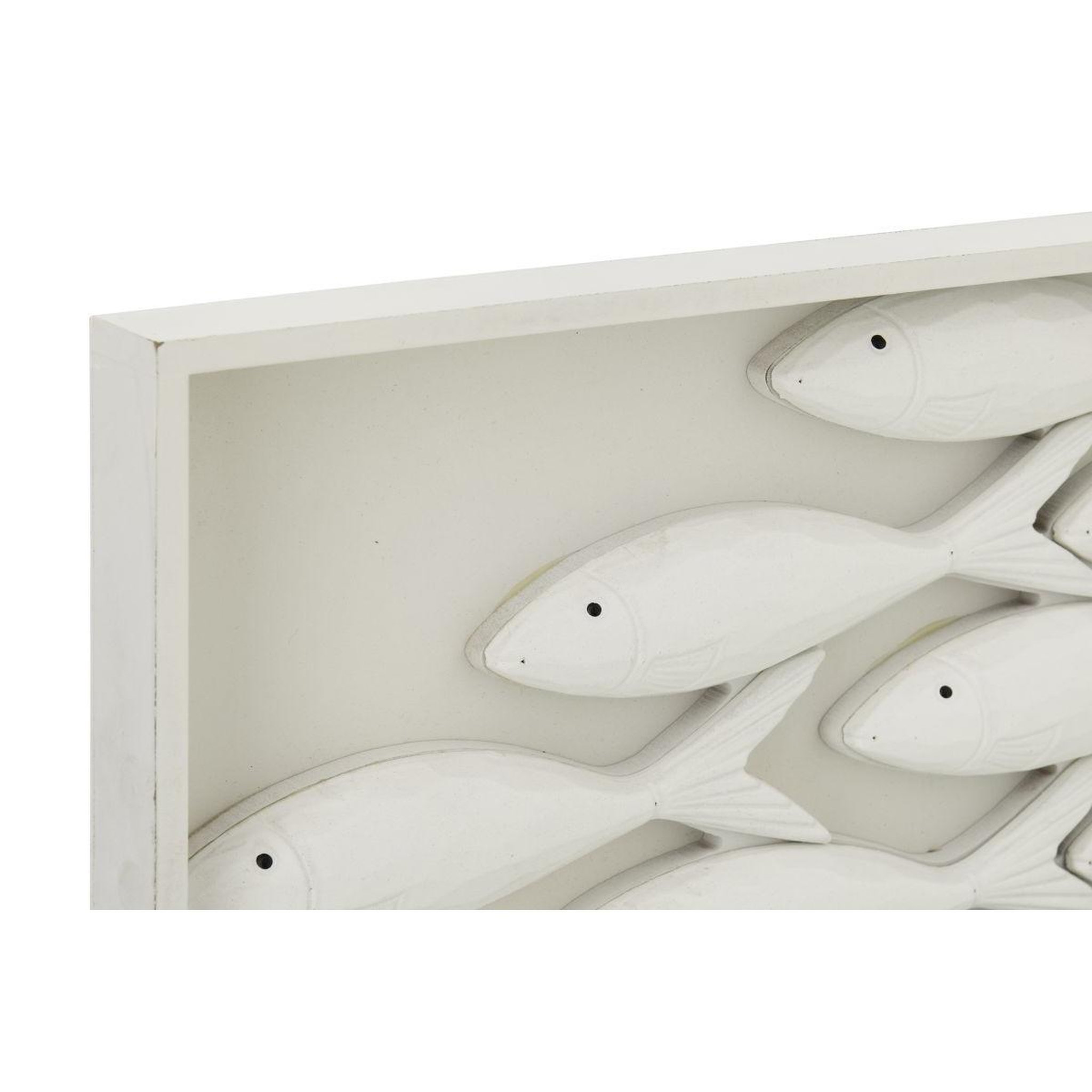 Voir la diapositive 2 : J-LINE Déco murale poisson  javier  81cm blanc