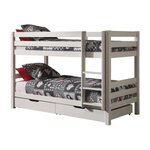 Paris Prix Lit Enfant Superposé & 2 Tiroirs de Lit  Pino  90x200cm Blanc