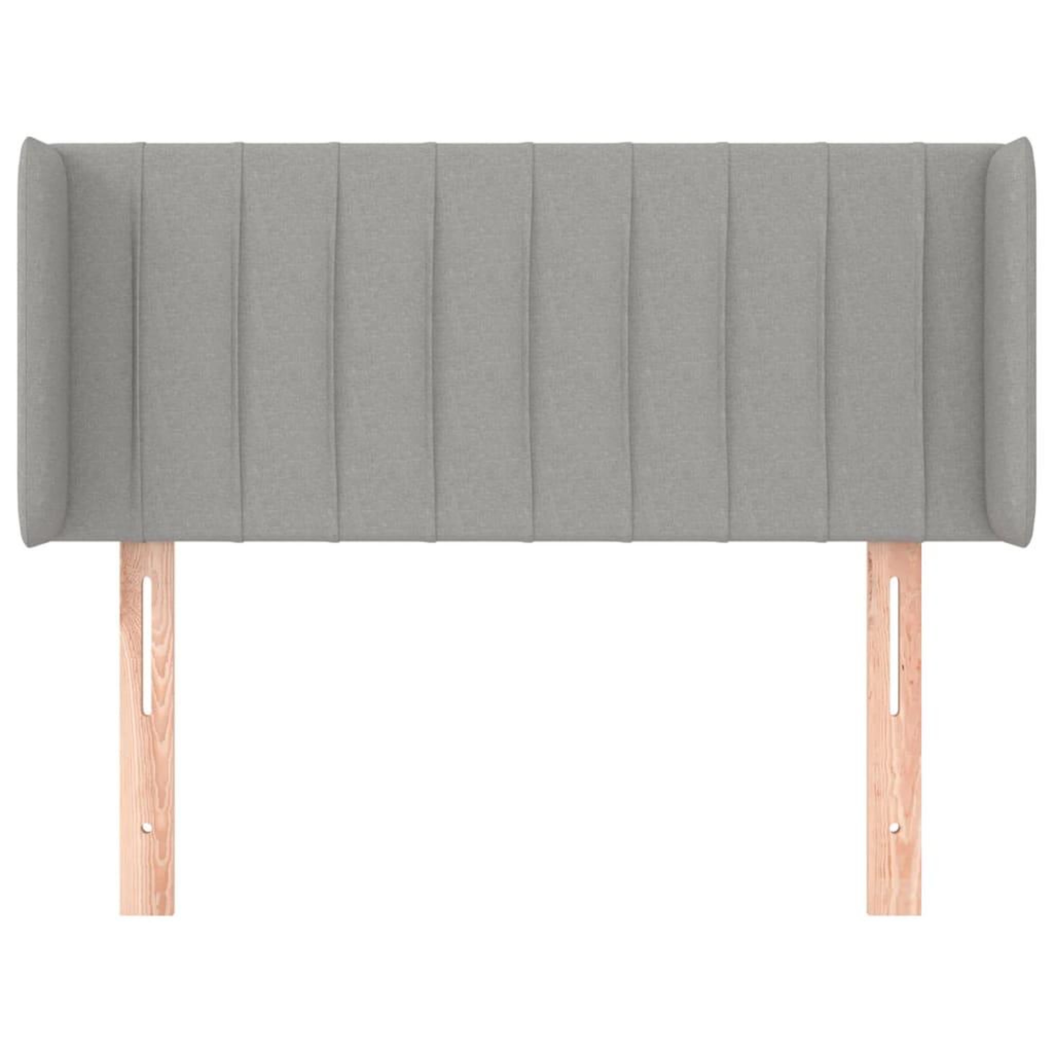 Voir la diapositive 3 : VIDAXL Tete de lit avec oreilles Gris clair 103x16x78/88 cm Tissu