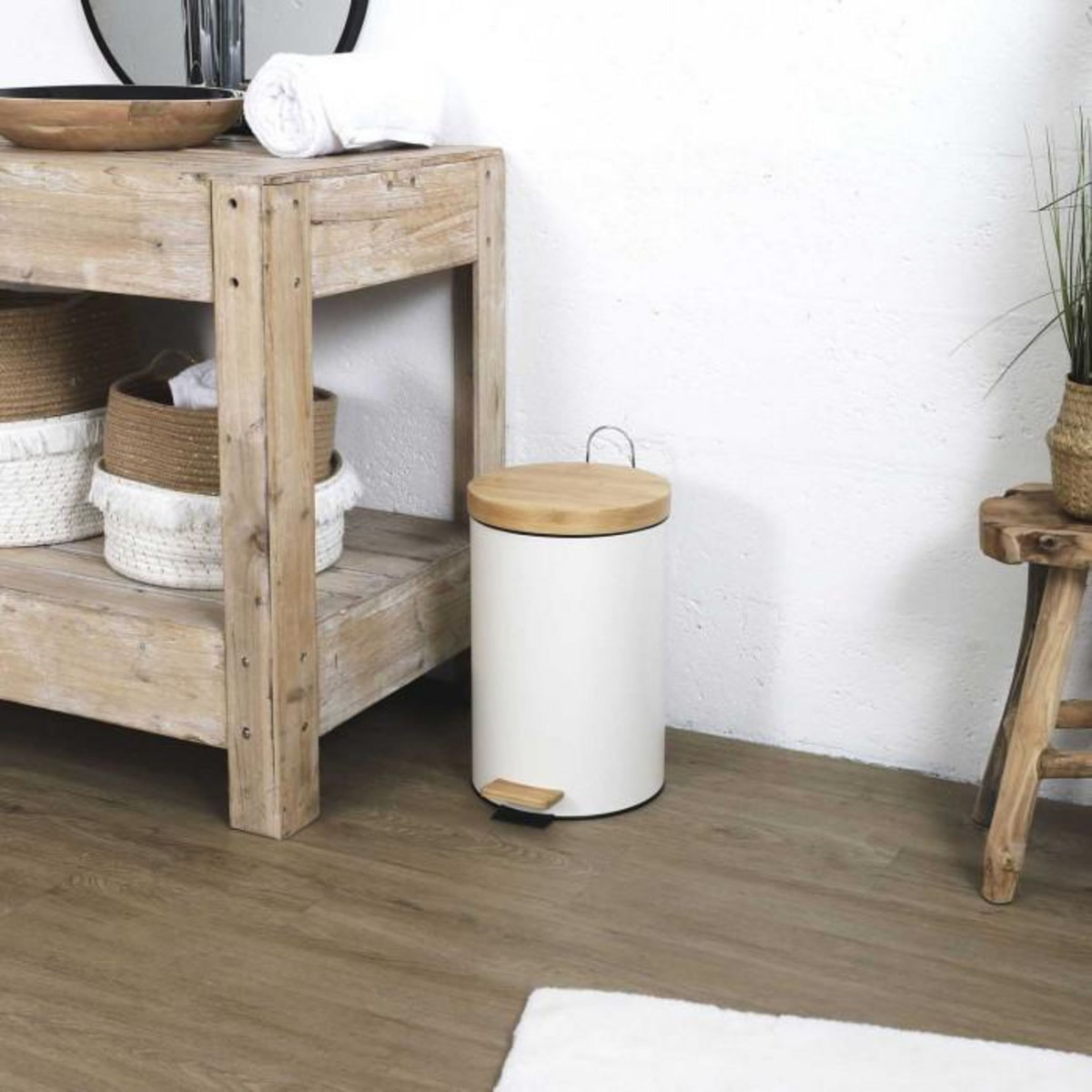 Paris Prix Lot de 2 Poubelles à Pédale  Shari  15L Blanc