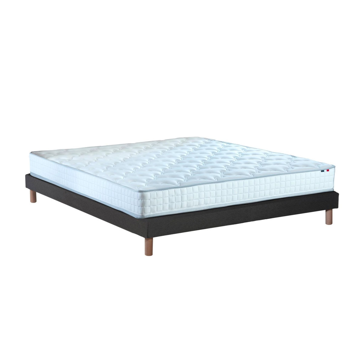 IDLITERIE Ensemble literie ASTRE : matelas ressorts, sommier et accessoires