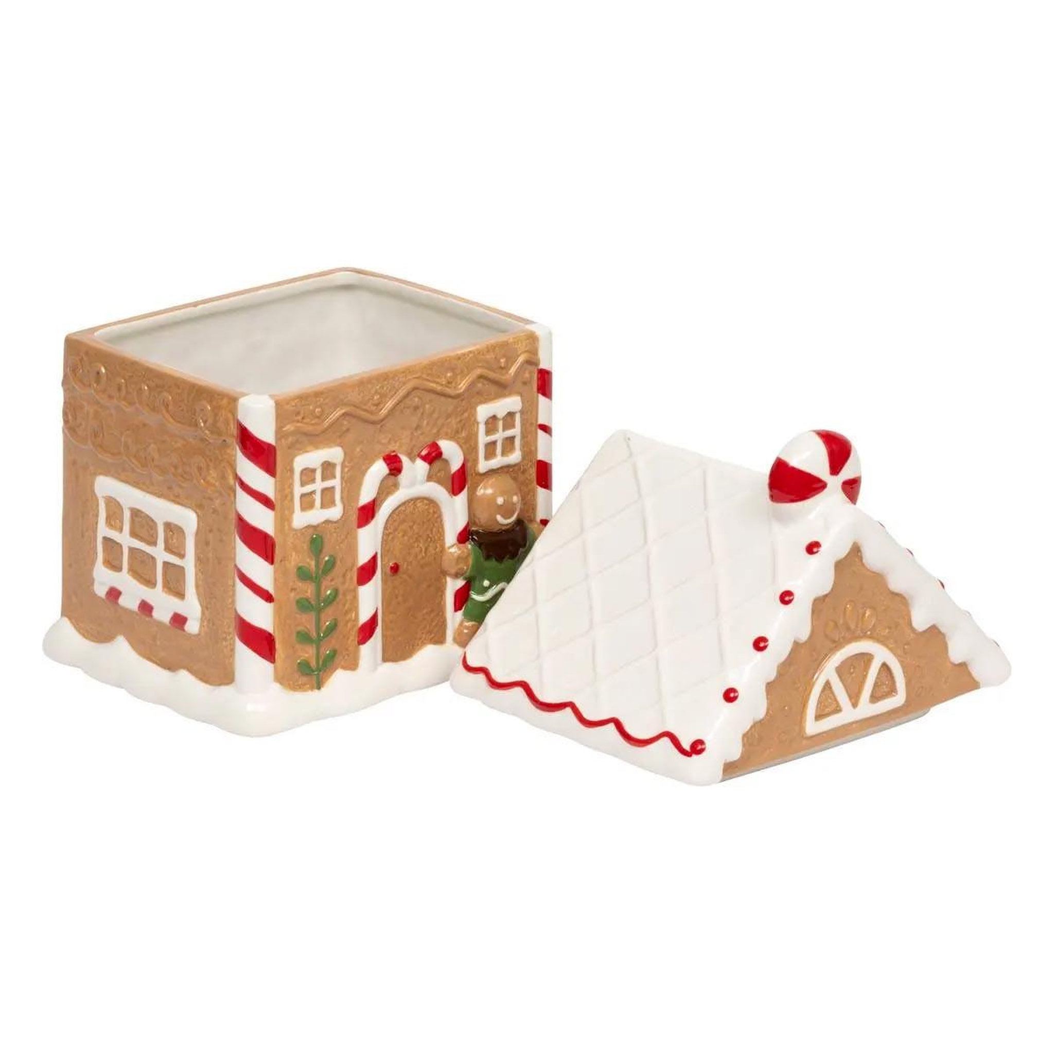 Voir la diapositive 3 : ATMOSPHERA Pot à biscuits de noël  maison  25cm marron