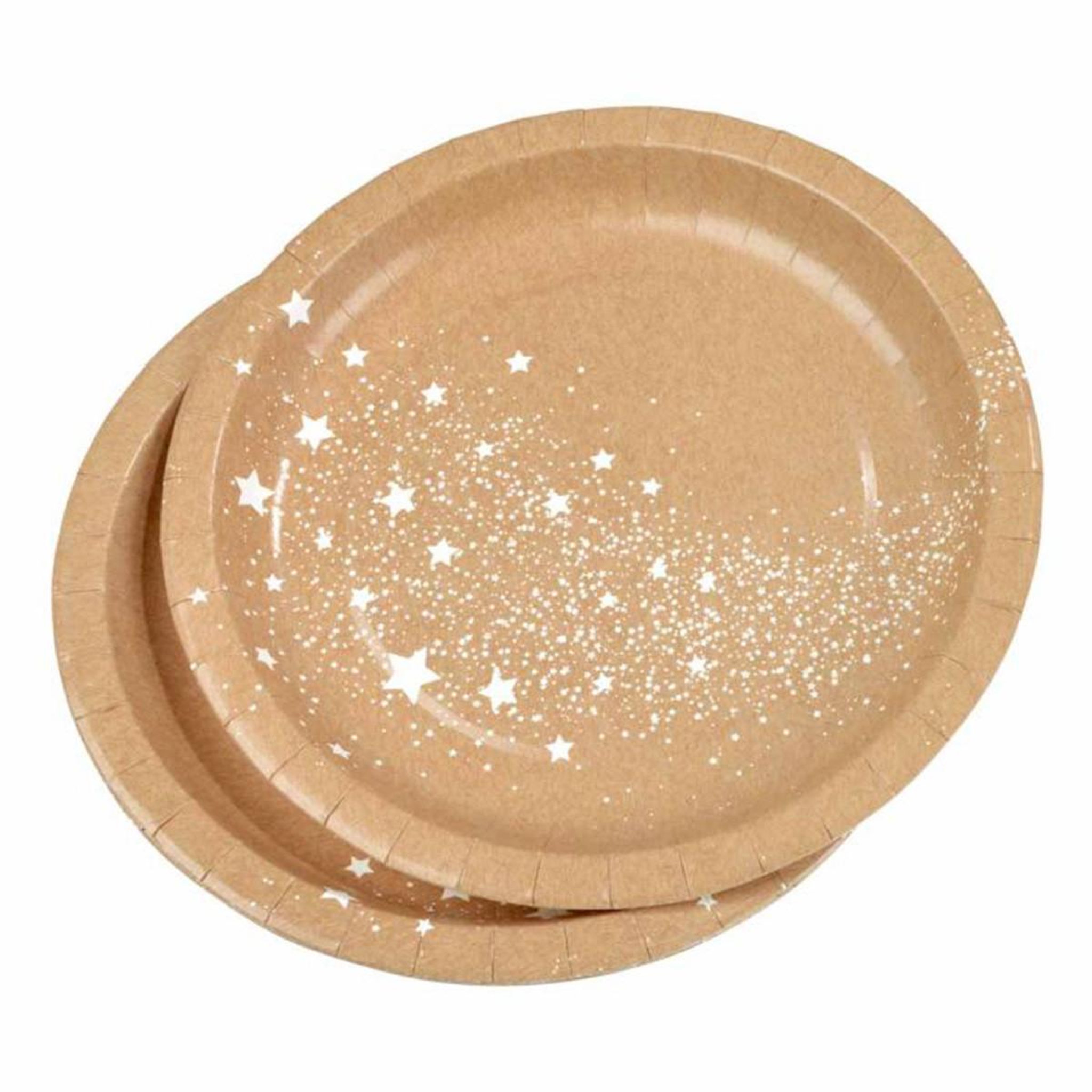 HOMEA Lot de 6 assiettes en carton  stardust ii  23cm marron