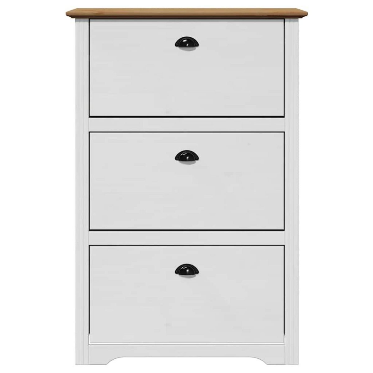 VIDAXL Etagere a chaussures BODO blanc et marron 80x35x118 cm