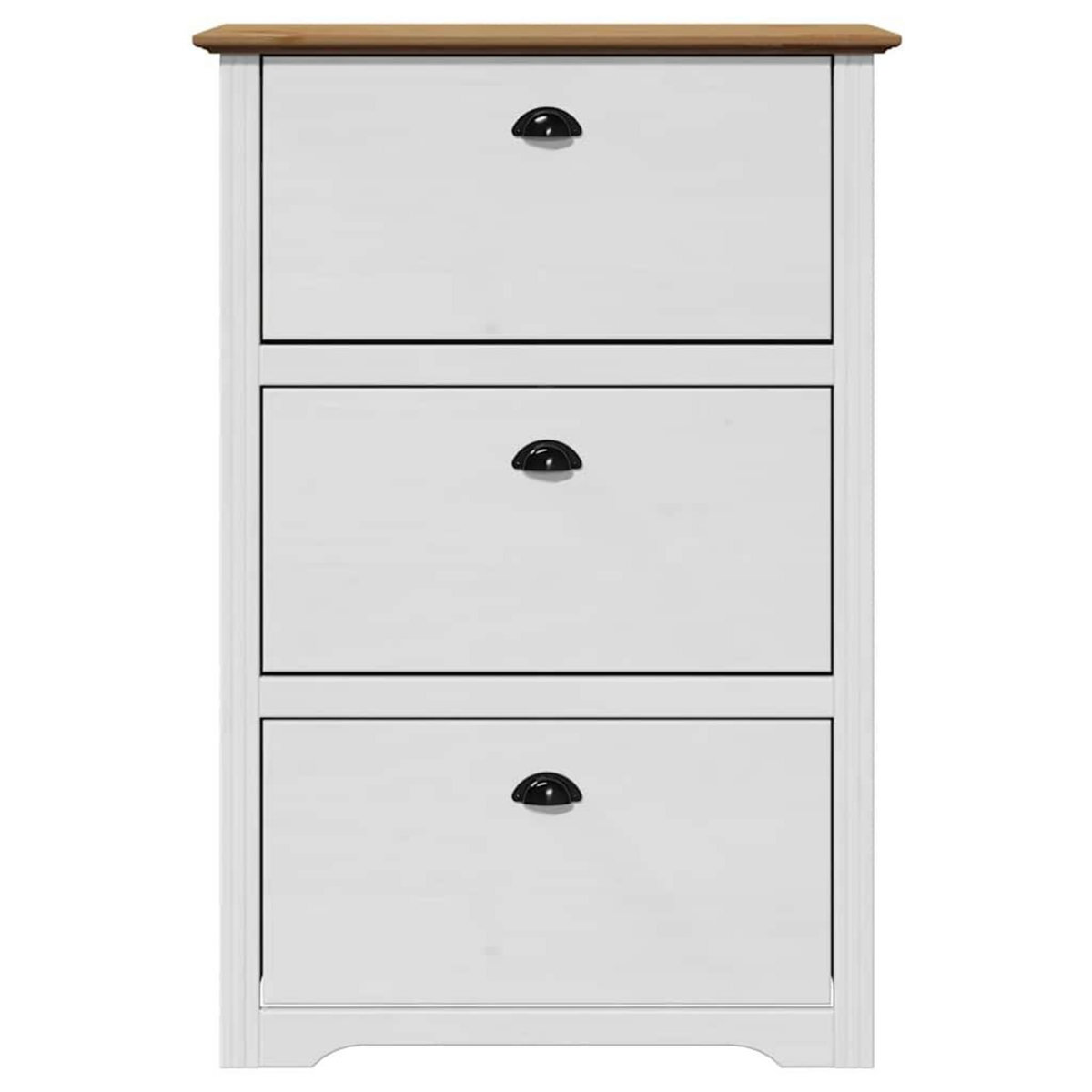 VIDAXL Etagere a chaussures BODO blanc et marron 80x35x118 cm