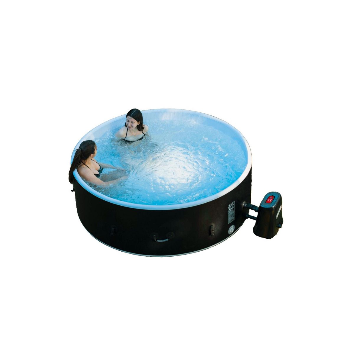 Ospazia Spa gonflable 4 places rond en Dropstitch - Ospazia - Diamètre : 160 cm - Filtre et bâche inclus