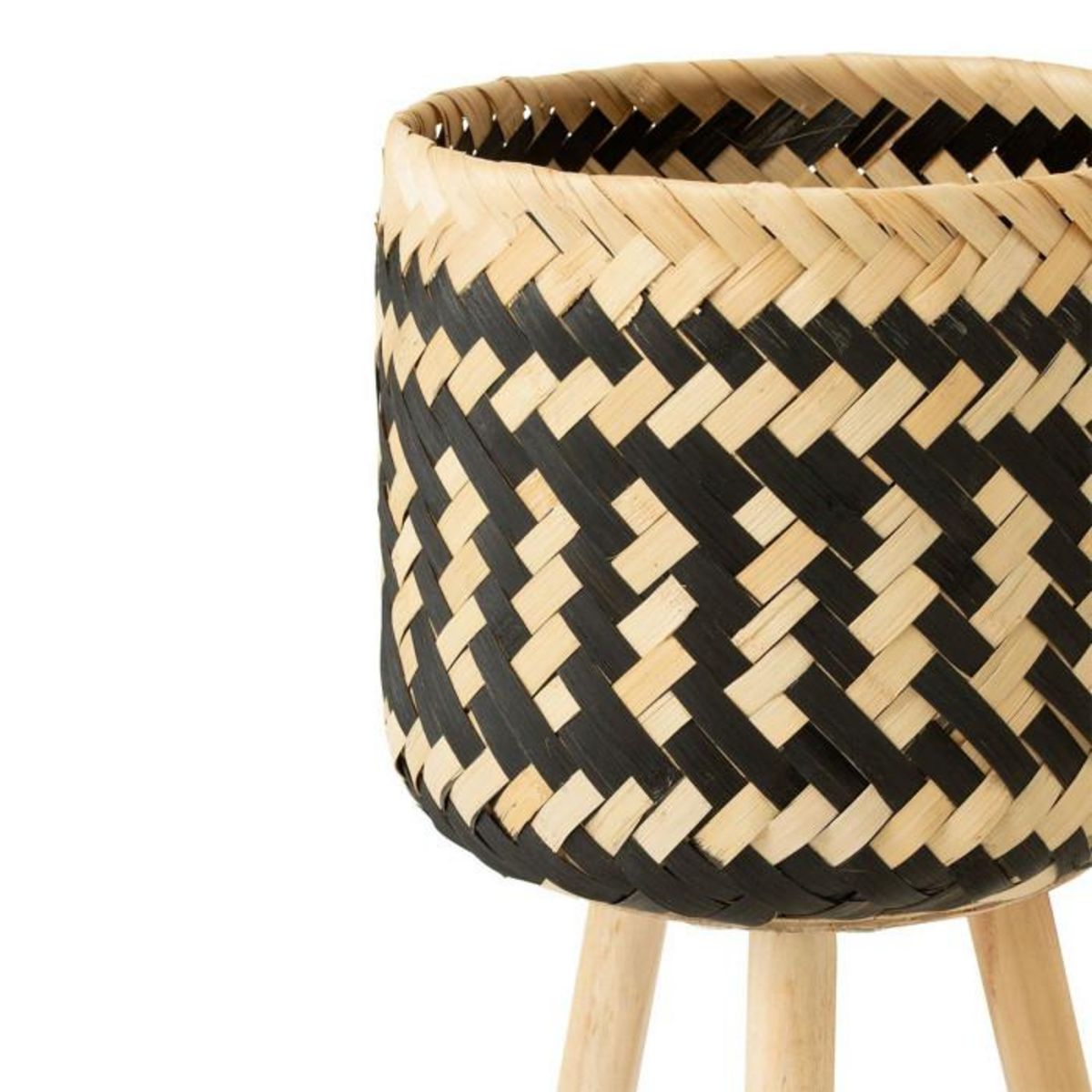 Paris Prix Lot de 3 Cache-Pots sur Pied  Baudoin  66cm Naturel & Noir