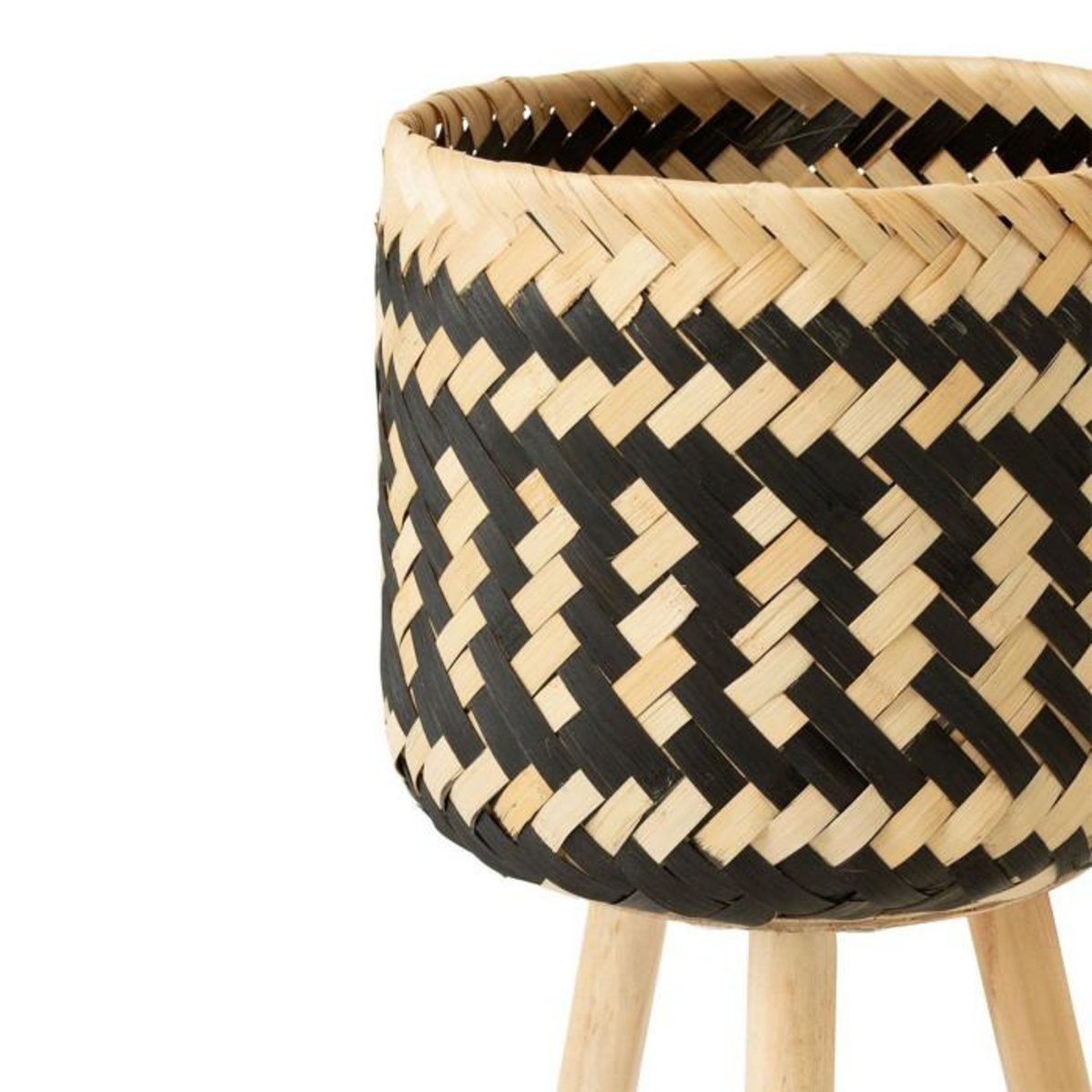 Paris Prix Lot de 3 Cache-Pots sur Pied  Baudoin  66cm Naturel & Noir