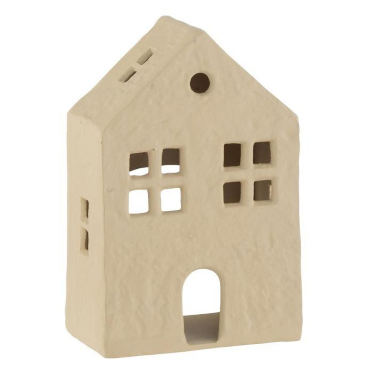 Paris Prix Photophore Maison en Métal  Agra  19cm Beige