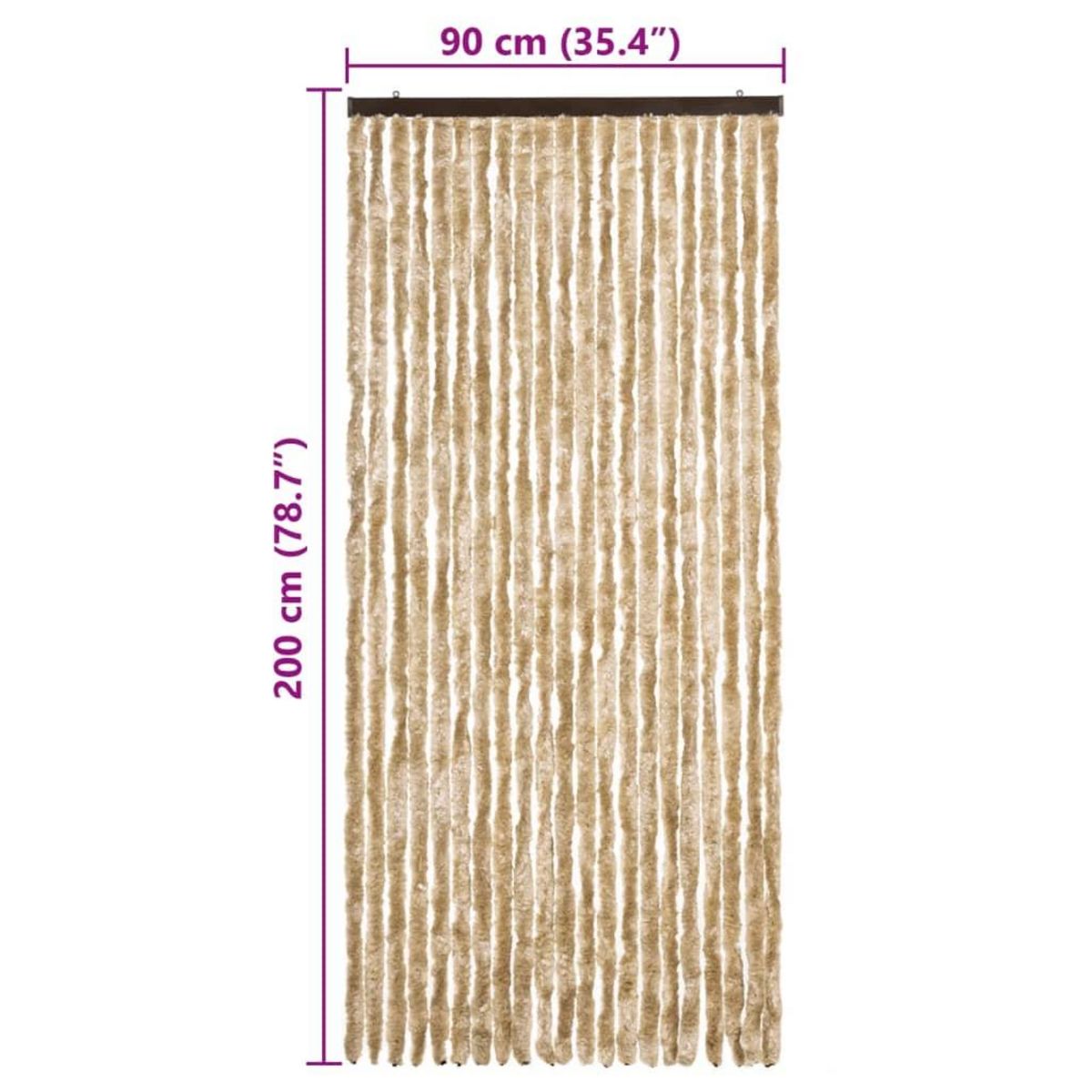 VIDAXL Moustiquaire Beige 90x200 cm Chenille