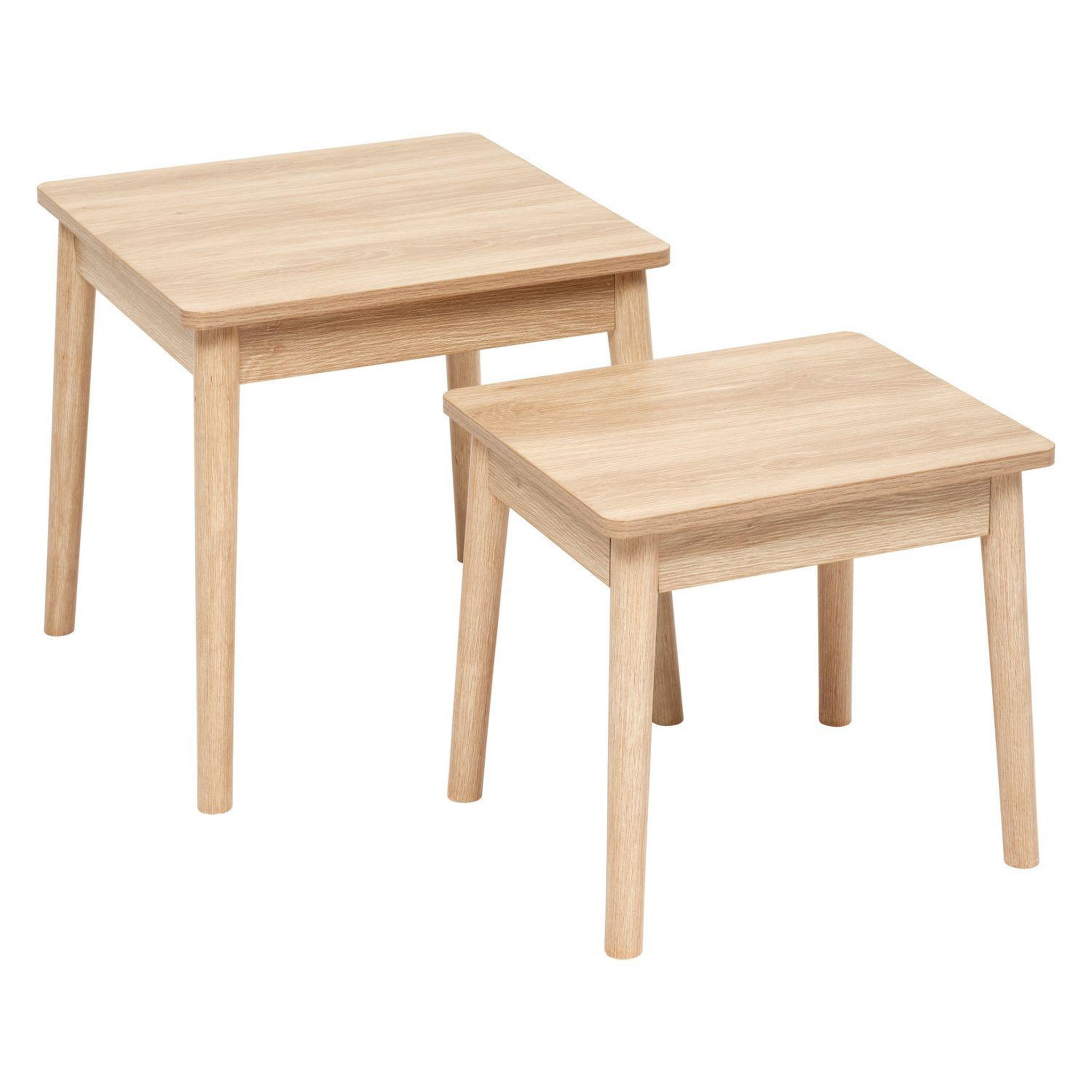 FIVE Ensemble de 2 tables à café gigognes effet bois naturel abana - beige