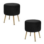 TOILINUX 2 Tabourets design velours Contempo Solaro. Coloris disponibles : Gris