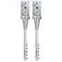Voir la diapositive 1 : VIDAXL Piquets au sol 2 pcs Argente 8x8x57 cm Acier galvanise
