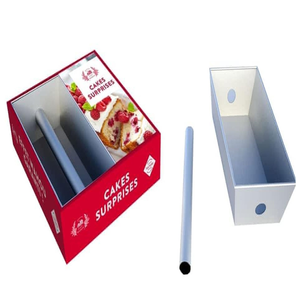 CAKES SURPRISES. COFFRET AVEC 1 MOULE A CAKE ET 1 LIVRE AVEC 9 RECETTES, Millet-Joannon Flavie