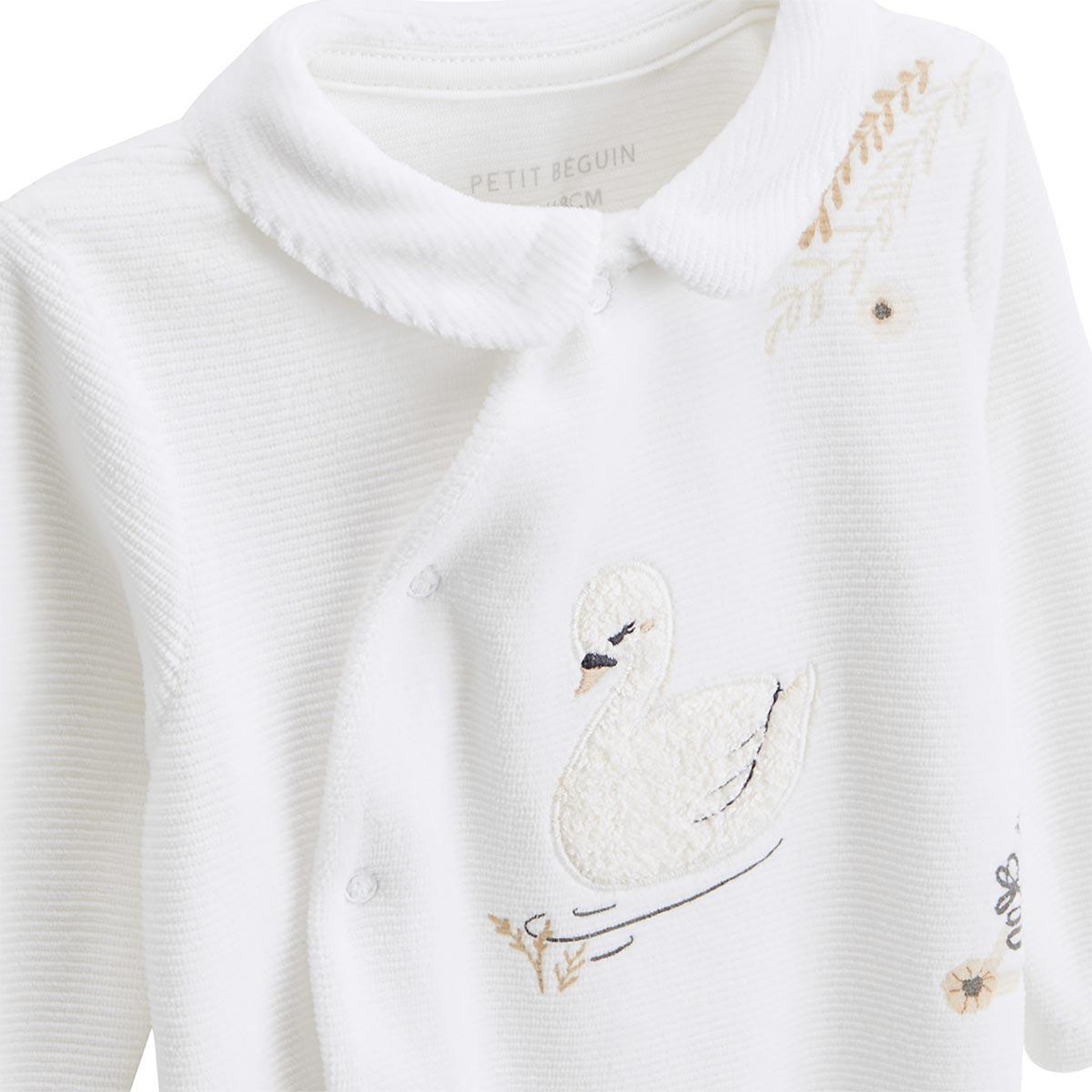 Voir la diapositive 3 : Petit BÃ©guin Pyjama bébé en velours ouverture croisée perle