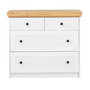 Voir la diapositive 4 : HomeStyle4U Commode Chêne Blanc en Bois Massif avec 4 Tiroirs Sideboard 92,3 x 82 x 41,8 cm