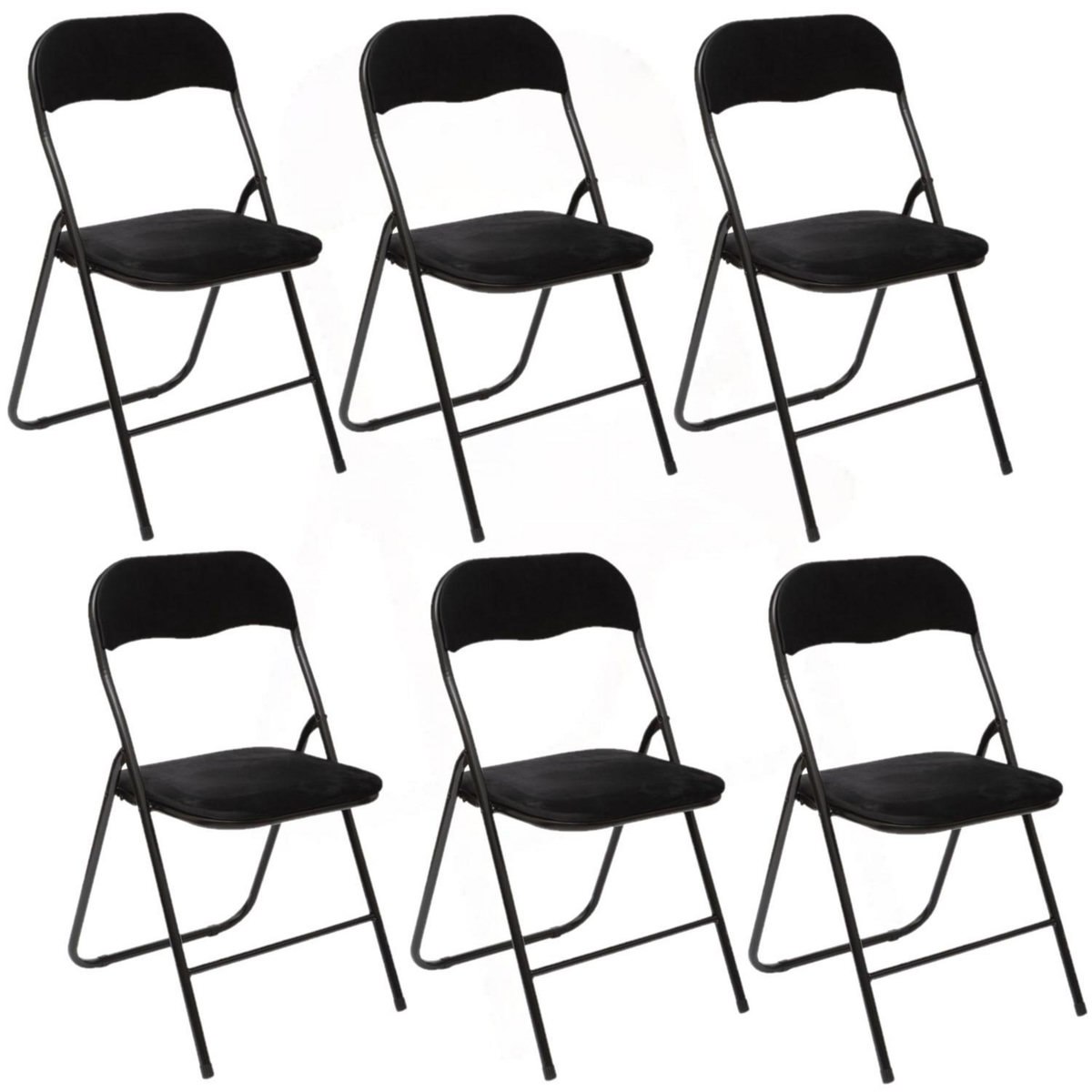 TOILINUX Lot de 6 Chaises pliantes effet velours