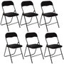 Voir la diapositive 1 : TOILINUX Lot de 6 Chaises pliantes effet velours