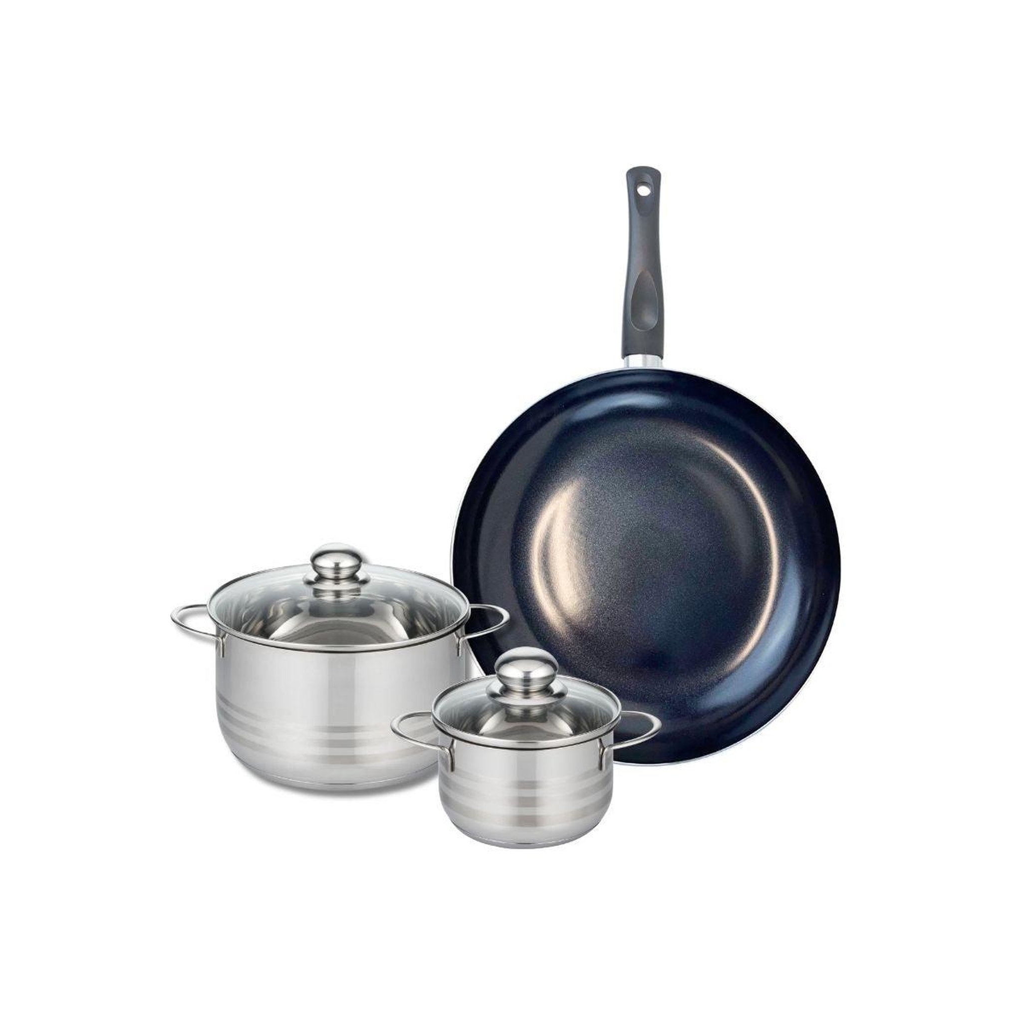 ELO Ensemble de 1 poêle de cuisson 32 cm et 2 faitouts 14 et 20 cm elo prima brillant