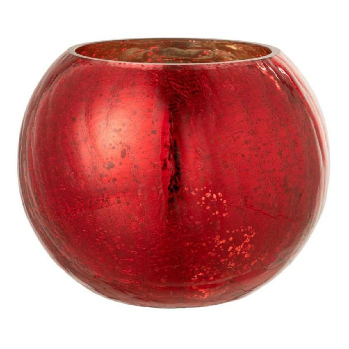 Paris Prix Photophore Boule en Verre  Nacré  20cm Rouge