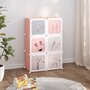 Voir la diapositive 1 : VIDAXL Armoire de rangement pour enfants avec 6 cubes Rose PP