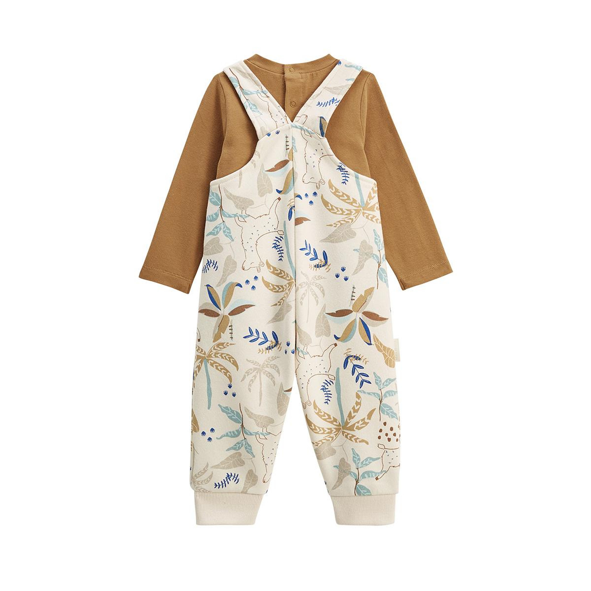 Voir la diapositive 3 : Petit Béguin Ensemble salopette bébé en molleton et t-shirt Lamascotte