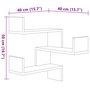 Voir la diapositive 6 : VIDAXL Etageres d'angle murales 2 pcs Chene marron 40x40x50 cm Bois