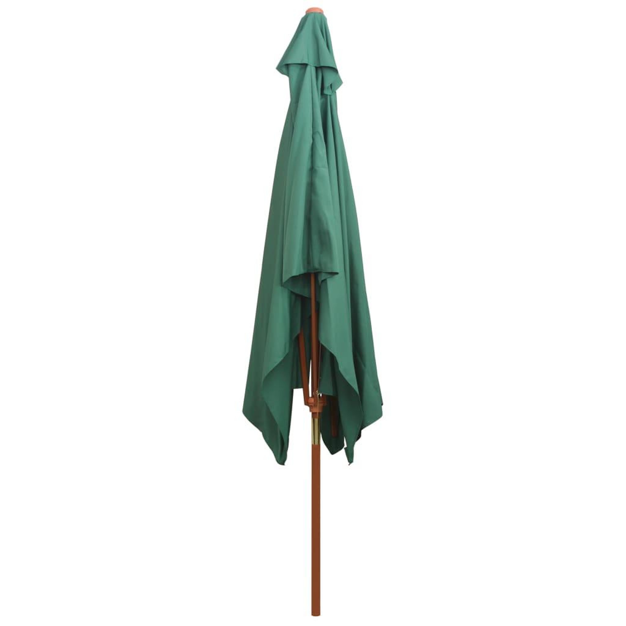 Voir la diapositive 4 : VIDAXL Parasol avec poteau en bois 200 x 300 cm Vert