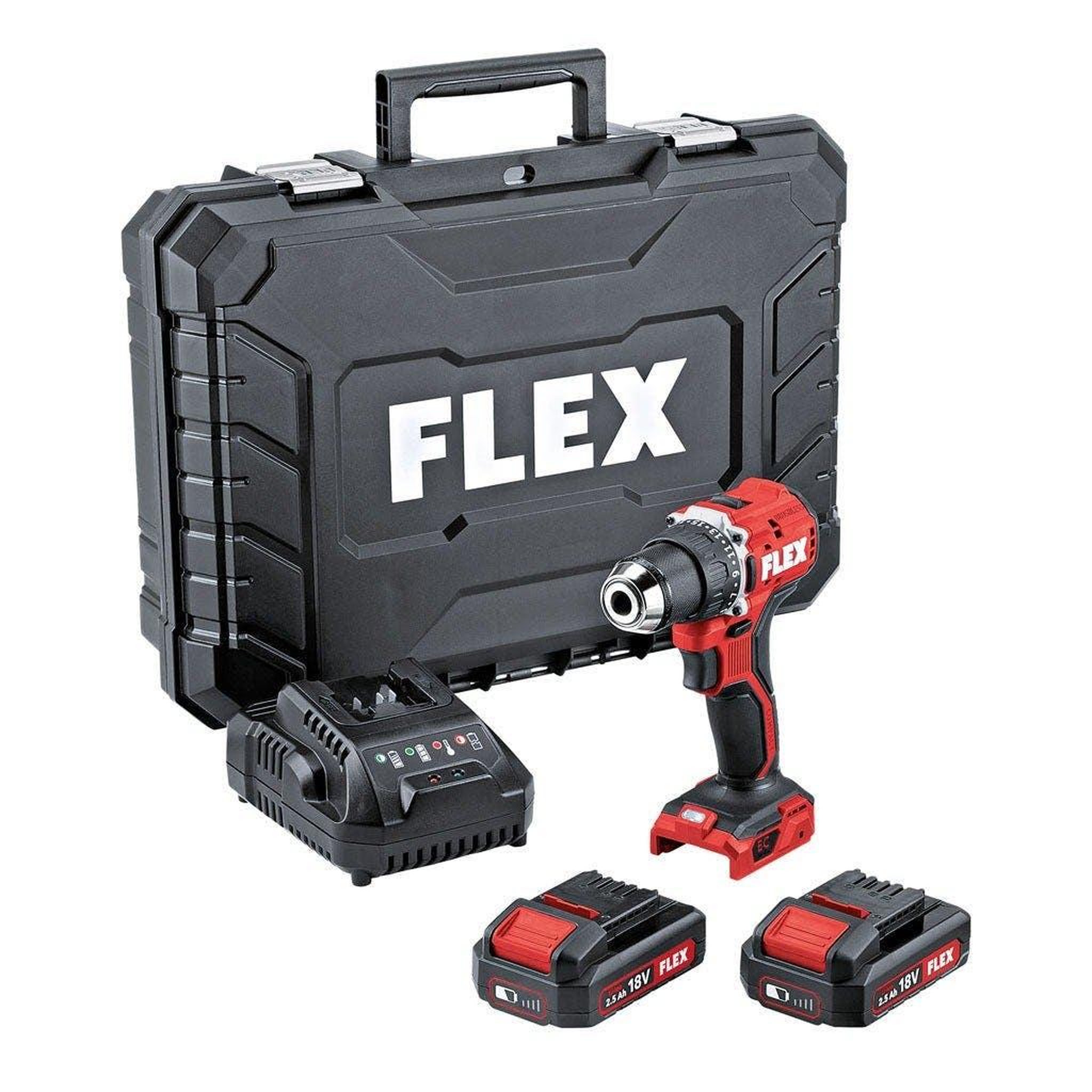 FLEX Kit perceuse-visseuse 18v, courte, 2 batteries 2.5ah dd 2g 18.0-ec ld/2.5 set