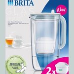 BRITA Carafe en verre + 2 cartouches incluses