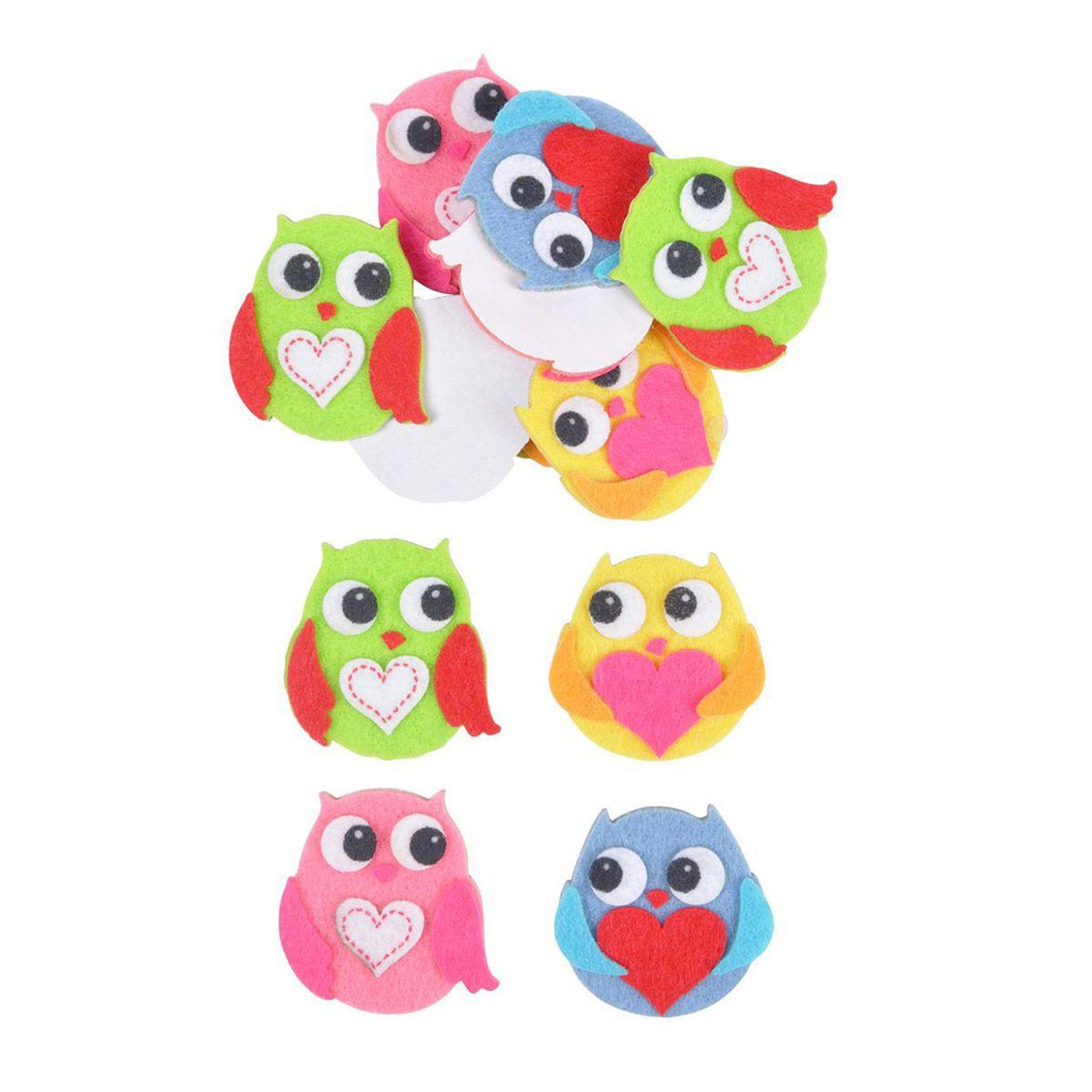 HOMEA Lot de 8 stickers feutrine  hello jungle  14cm multicolore