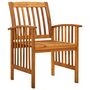 Voir la diapositive 3 : VIDAXL Chaises a manger de jardin lot de 3 et coussins Bois d'acacia