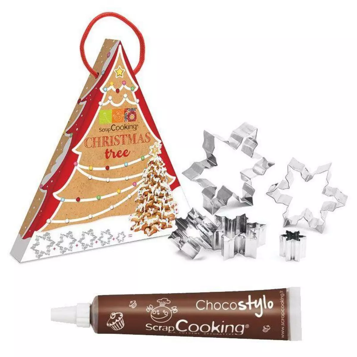 SCRAPCOOKING Coffret mon Sapin de Noël en biscuit + 1 Stylo chocolat