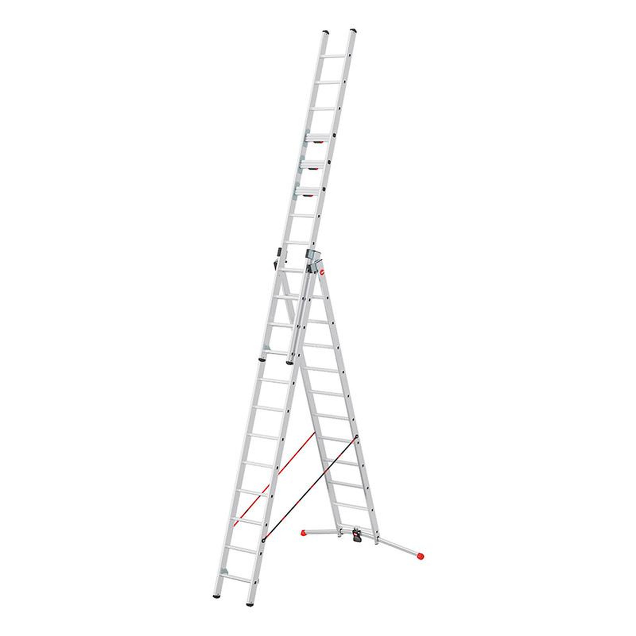 HAILO Echelle transformable 3 plans 3x12 échelons 8,1m/8,8m en Aluminium Hailo S 120 Pro