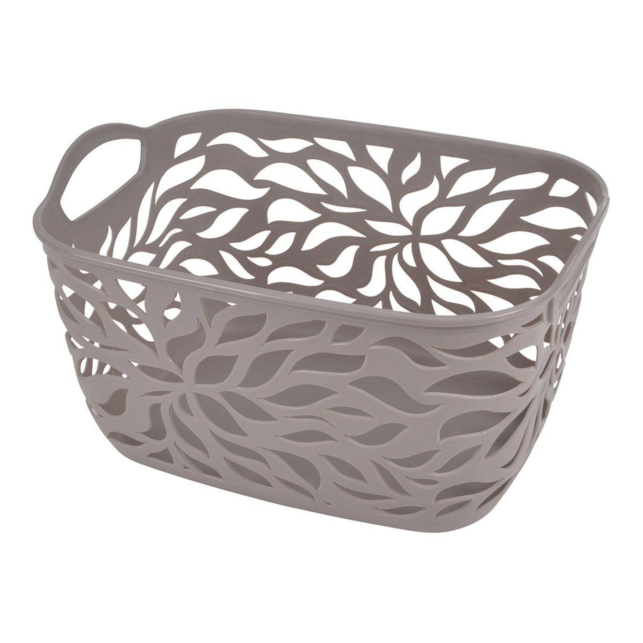 HOMEA Panière à Linge  Motif Végétal  14L Taupe