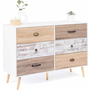 Voir la diapositive 1 : ID MARKET Commode 6 tiroirs BAHIA 115 cm scandinave