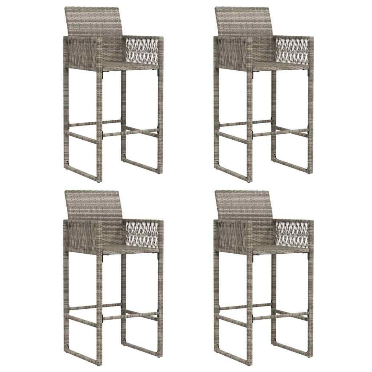 VIDAXL Ensemble de bar de jardin 5 pcs sans coussins gris poly rotin
