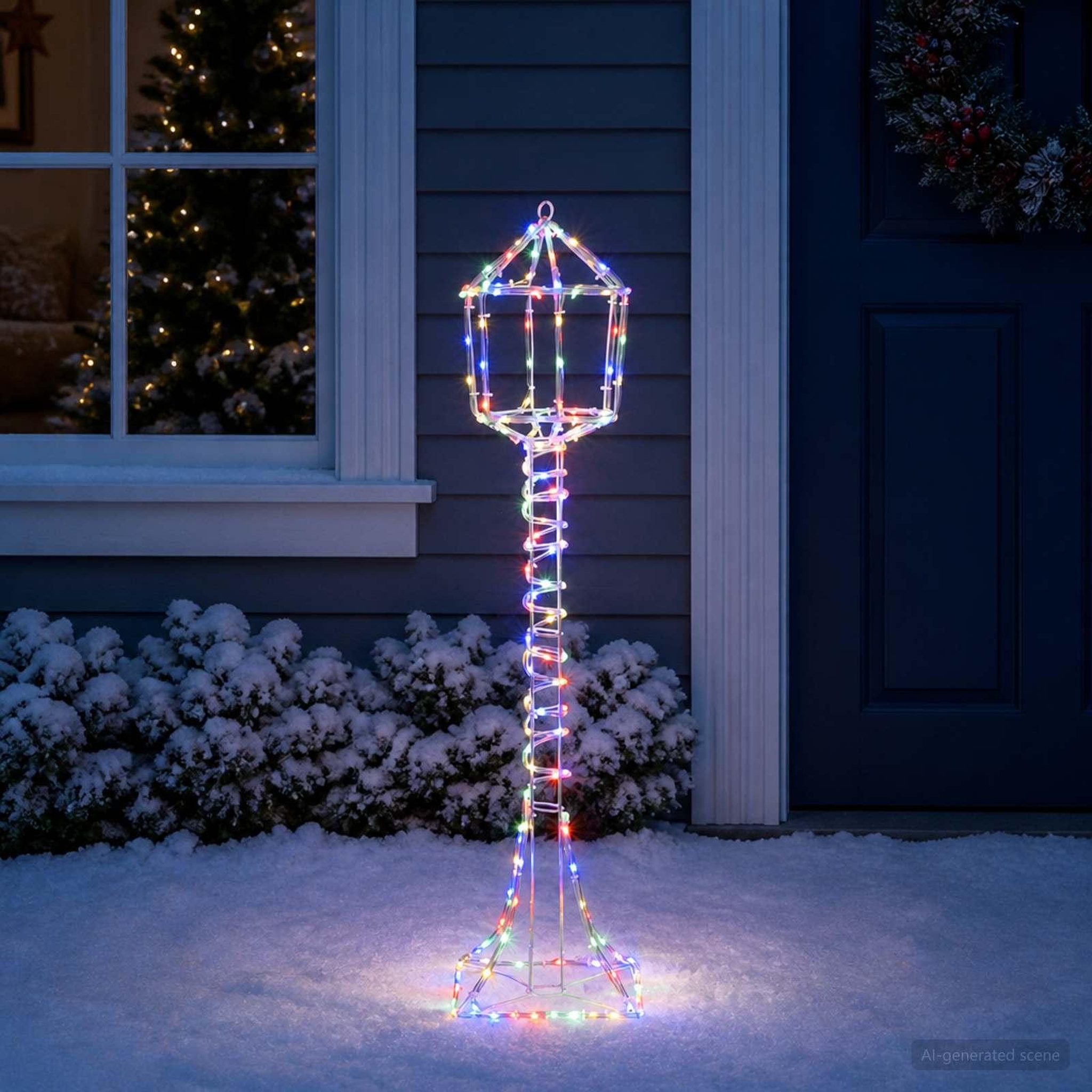 Voir la diapositive 2 : VIDAXL Lampadaire LED de Noël LOVIISA 160 LED Multicolore