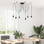 Voir la diapositive 3 : VIDAXL Lampe suspendue avec 6 porte-lampes E27 noir metal