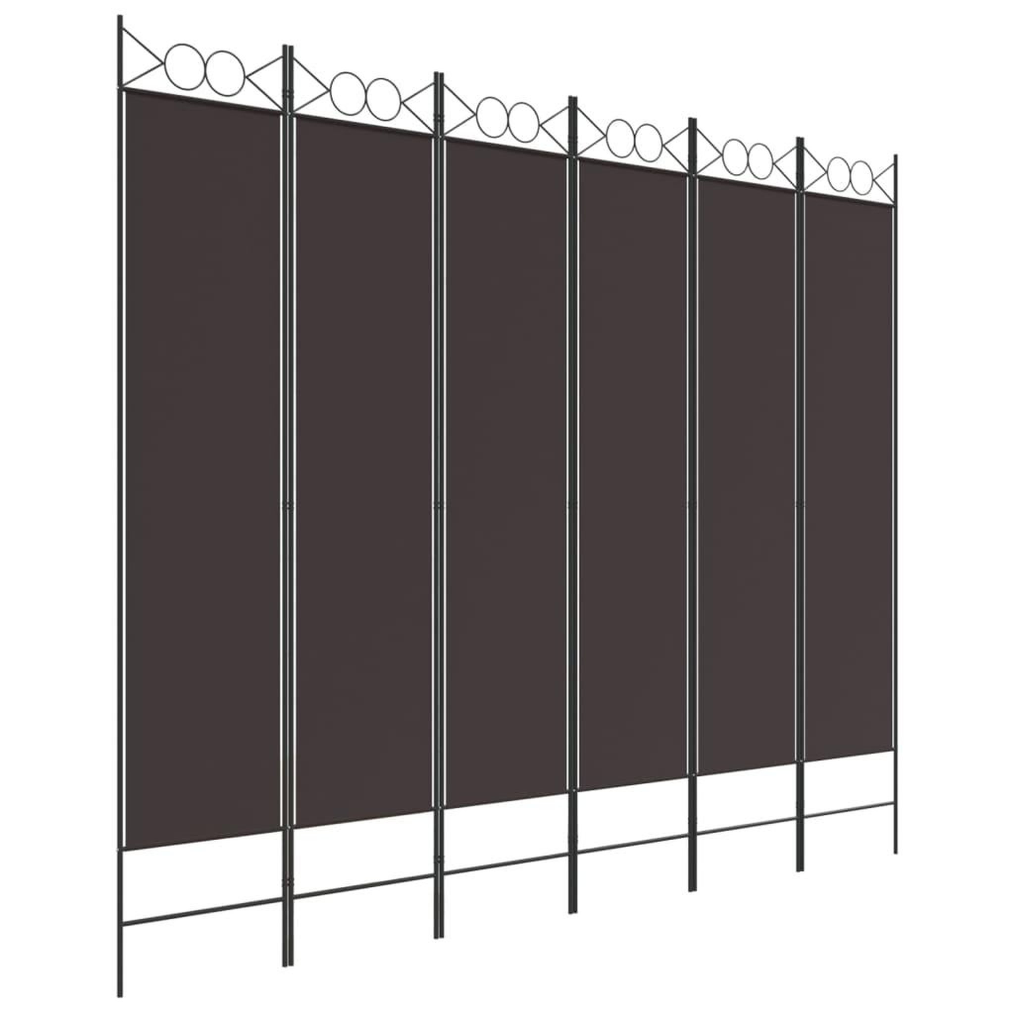 Voir la diapositive 2 : VIDAXL Cloison de separation 6 panneaux marron 240x200 cm tissu