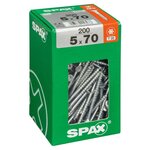 CENTRALE BRICO Lot de 200 vis acier tête fraisée torx SPAX, Diam.5 mm x L.70 mm