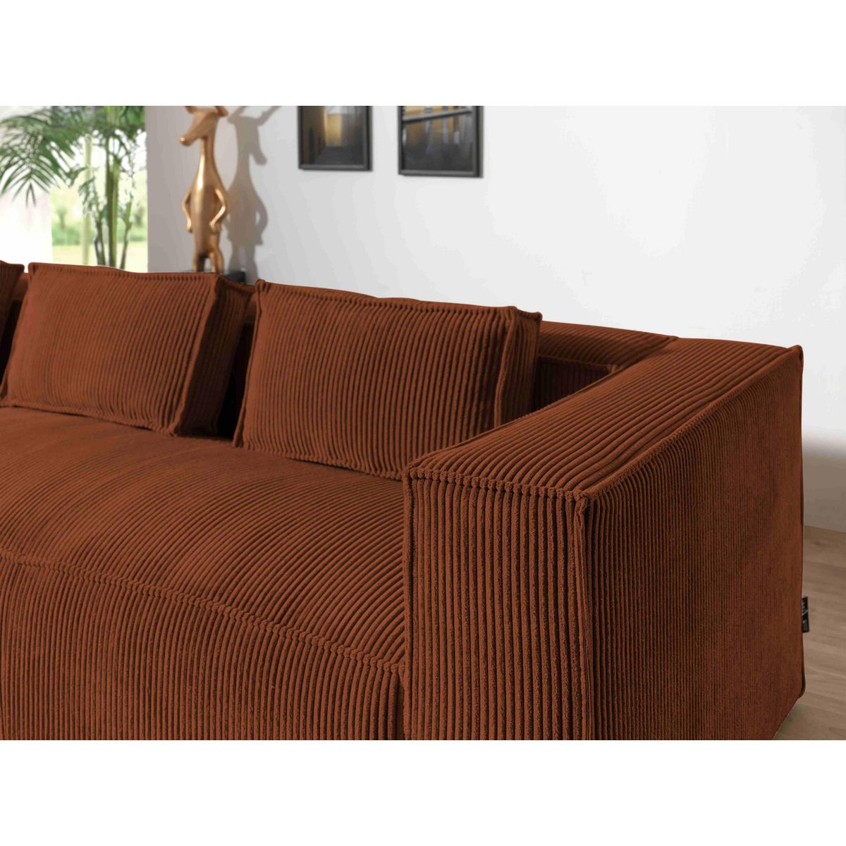 LISA DESIGN Stella - canapé d'angle - en velours côtelé - 4 places -style contemporain - gauche