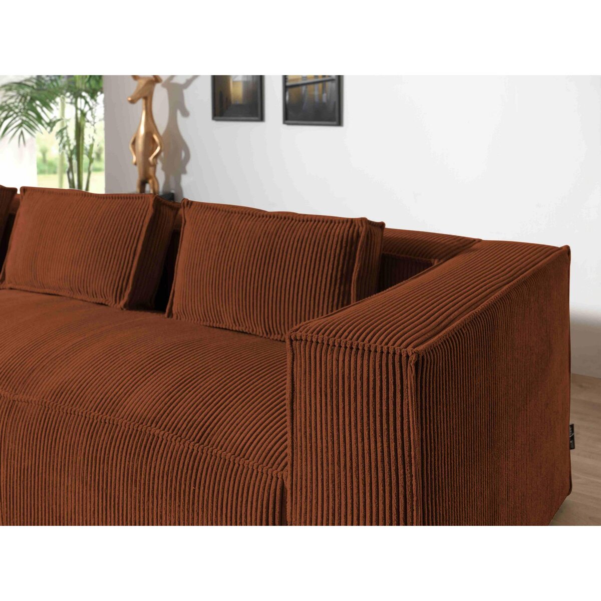 LISA DESIGN Stella - canapé d'angle - en velours côtelé - 4 places -style contemporain - gauche