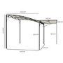 Voir la diapositive 3 : OUTSUNNY Pergola tonnelle de jardin avec auvent réglable métal époxy polyester haute densité crème