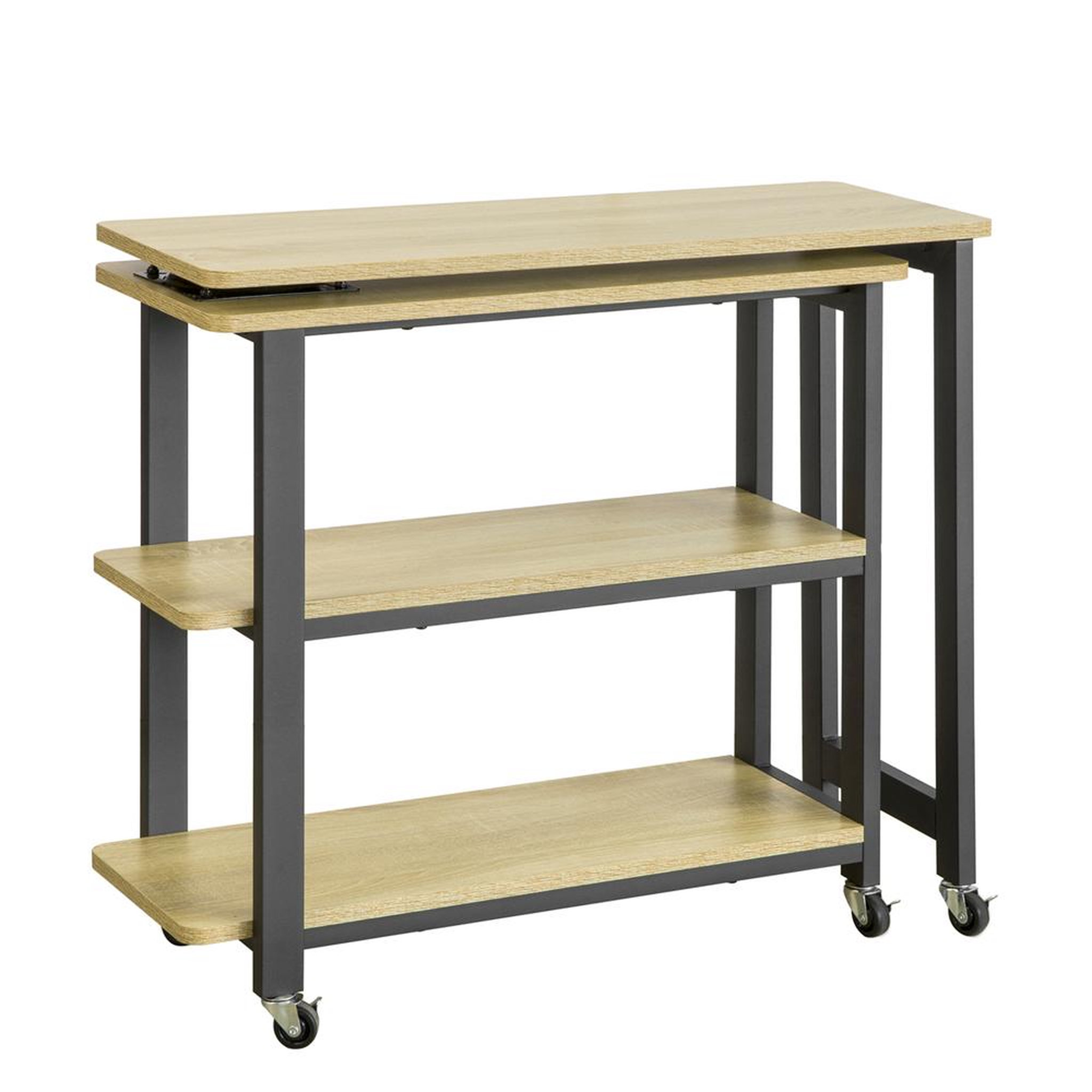 SOBUY SoBuy - Table D'appoint à deux étagères - Industriel - FWT83. Coloris disponibles : Marron