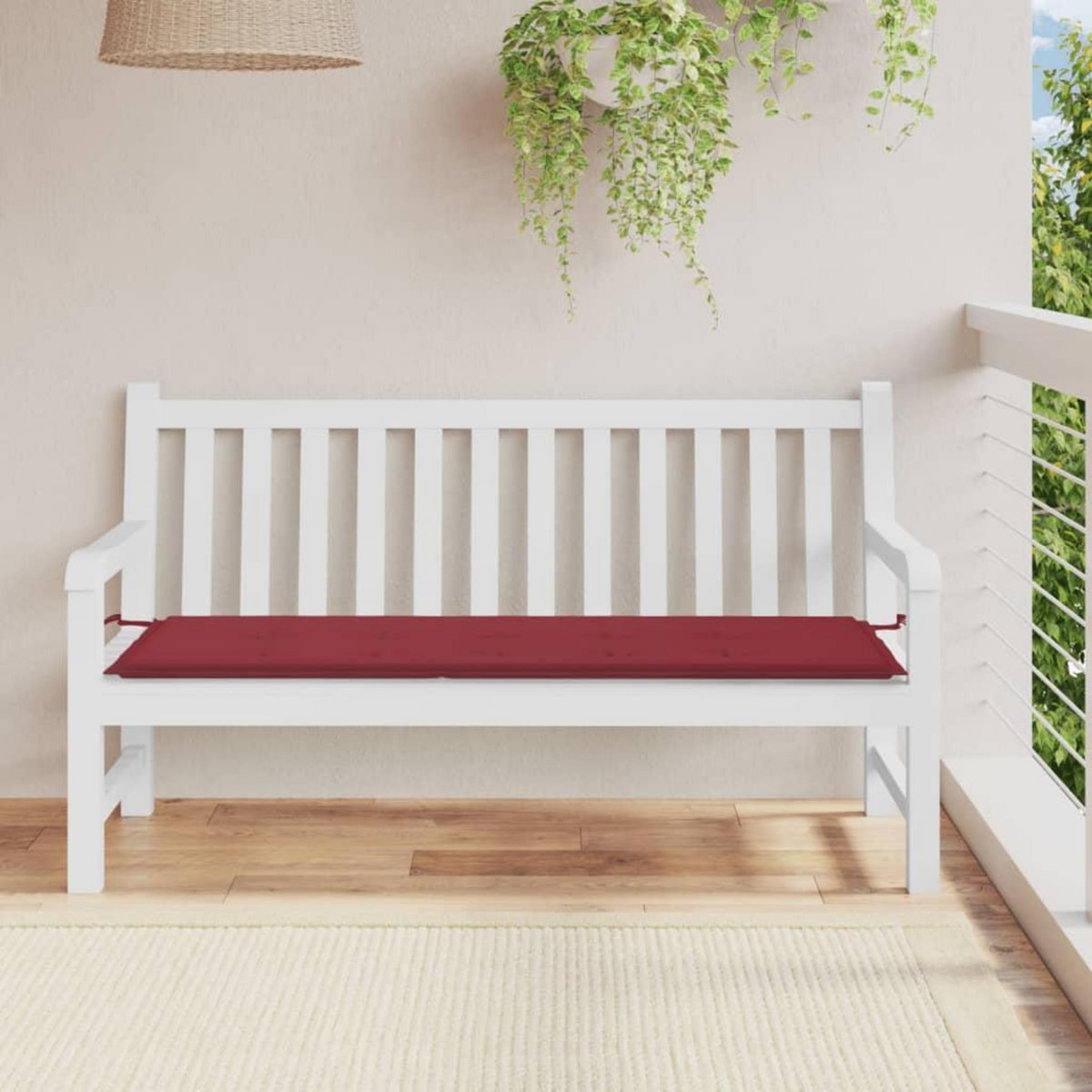 VIDAXL Coussin de banc de jardin rouge bordeaux 150x50x3 cm