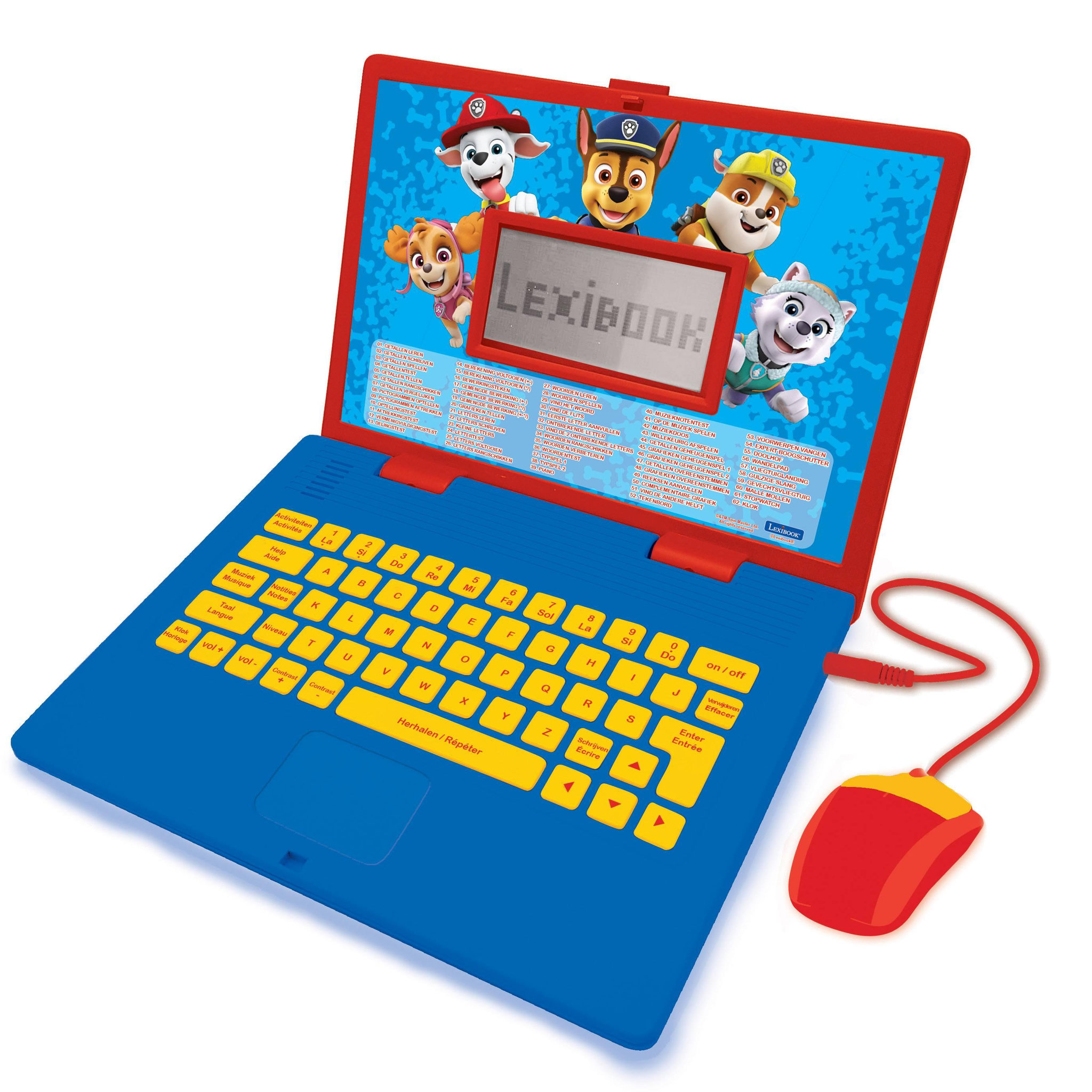 Lexibook Ordinateur portable éducatif bilingue La Pat Patrouille avec 124 activités (FR/NL)