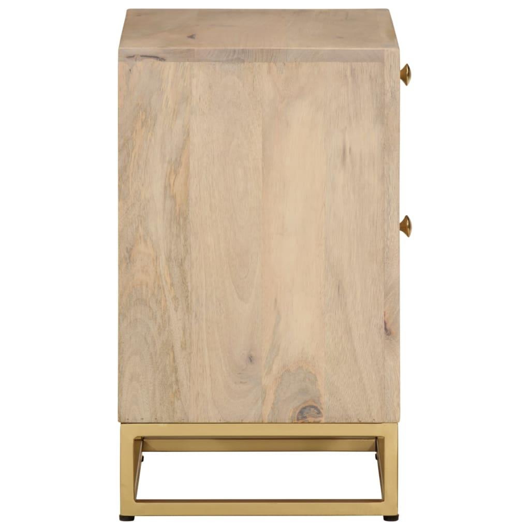 Voir la diapositive 4 : VIDAXL Table de chevet 40x30x50 cm bois massif manguier et fer